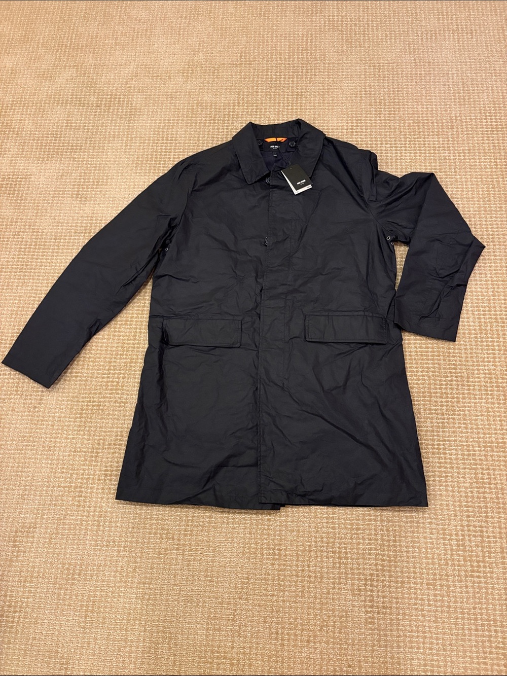 Jack Spade Black Single-Breasted Trench Coat